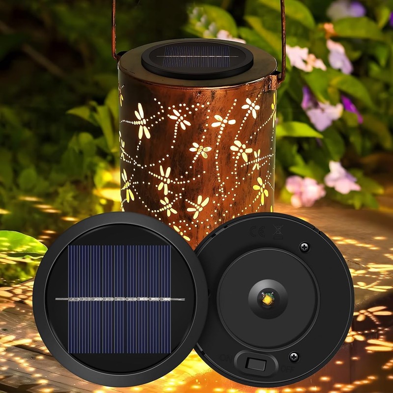 High-Efficiency Solar Light Replacement Tops - 3.35in Lantern Inserts, Warm LED gallery