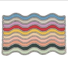 Multicolor Waves Hand Tufted Carpet For Living Room Area Rug 100% NZ Wool Rugs