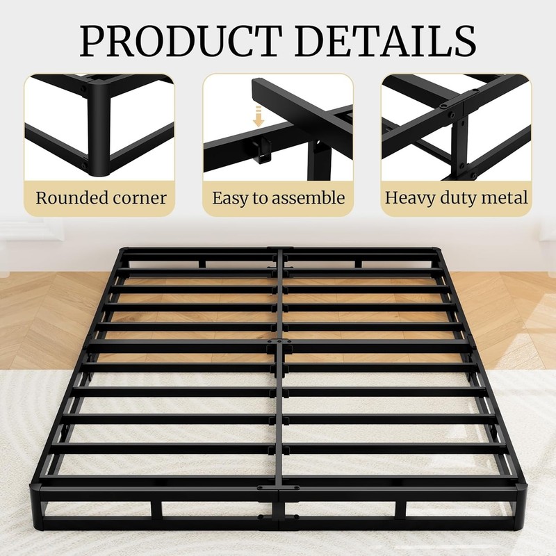 Full Size 5-Inch Low Profile Box Spring, Heavy Duty Metal Mattress Base gallery