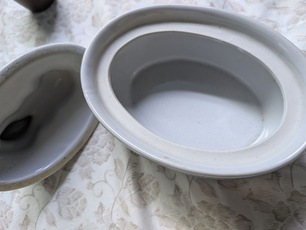 White & Blue Ceramic Rabbit Butter Dish gallery