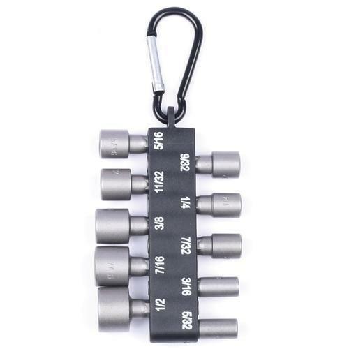1/4" Hex Drive SAE Nut Driver Setter 10 Piece Set 5/32 to 1/2 Inch Storage Case