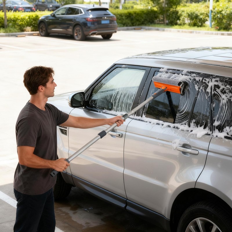 46'' Professional Window Cleaner Tool, 2-in-1 Rotatable Squeegee for Window C... gallery