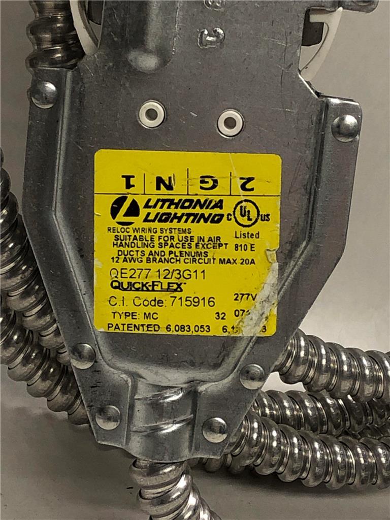 Reloc Lithonia Lighting QE277 12/3G11 Quick-Flex Extender Cable 12AWG 20A gallery