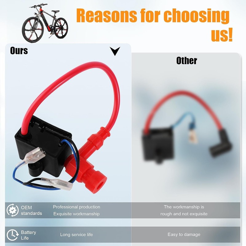 High Performance CDI Ignition Coil for 49cc 50cc 60cc 66cc 80cc 2-Stroke Engines gallery