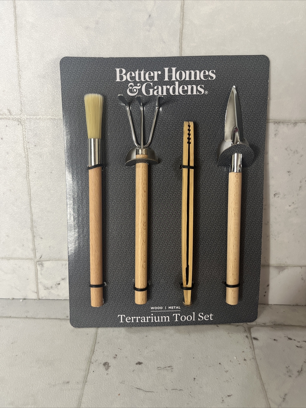 Better Homes & Gardens Terrarium Tool Set Wood Metal Rake Shovel Brush Tweezers gallery