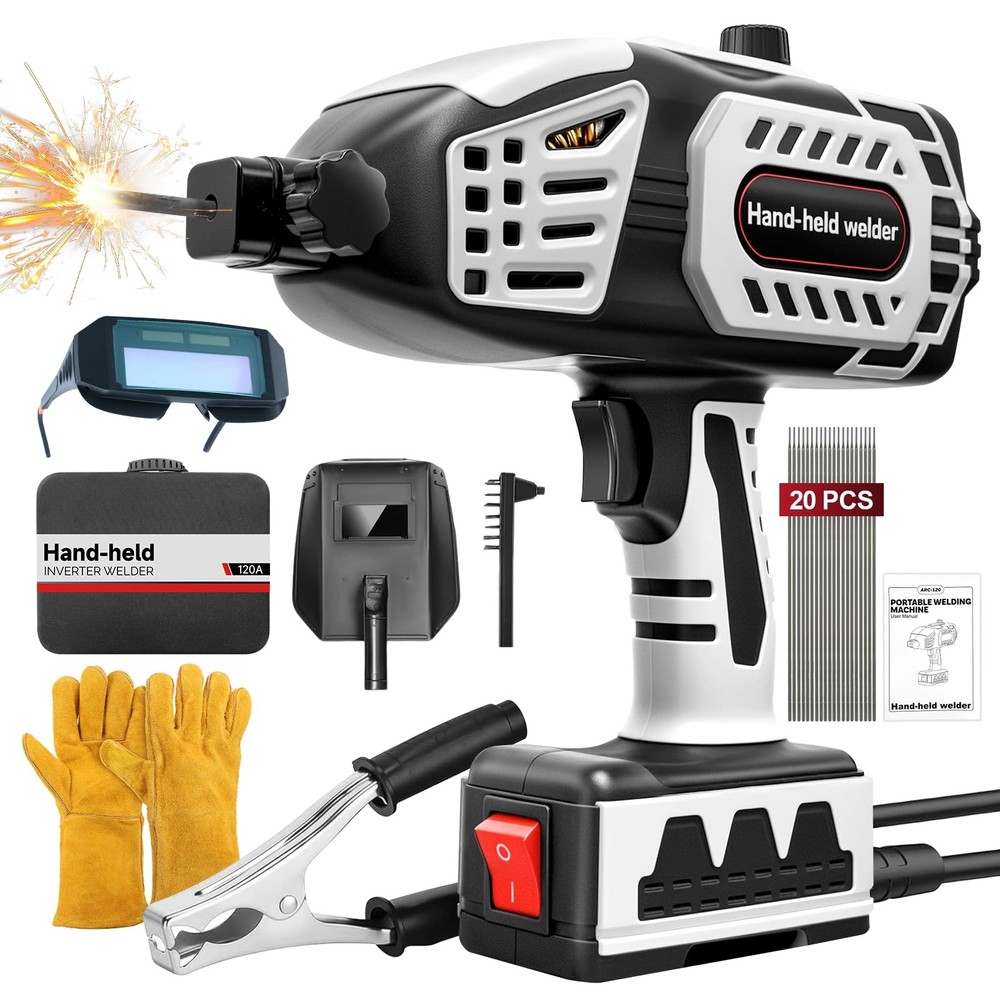 Portable Welding Machine Handheld Welder - 110V IGBT Inverter 20-120A Hand Held