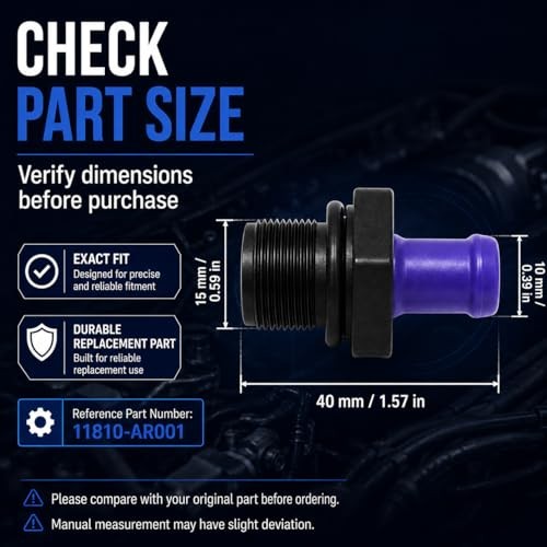 Replacement PCV Valve Compatible with Select Models, Replaces 11810-AR001, gallery