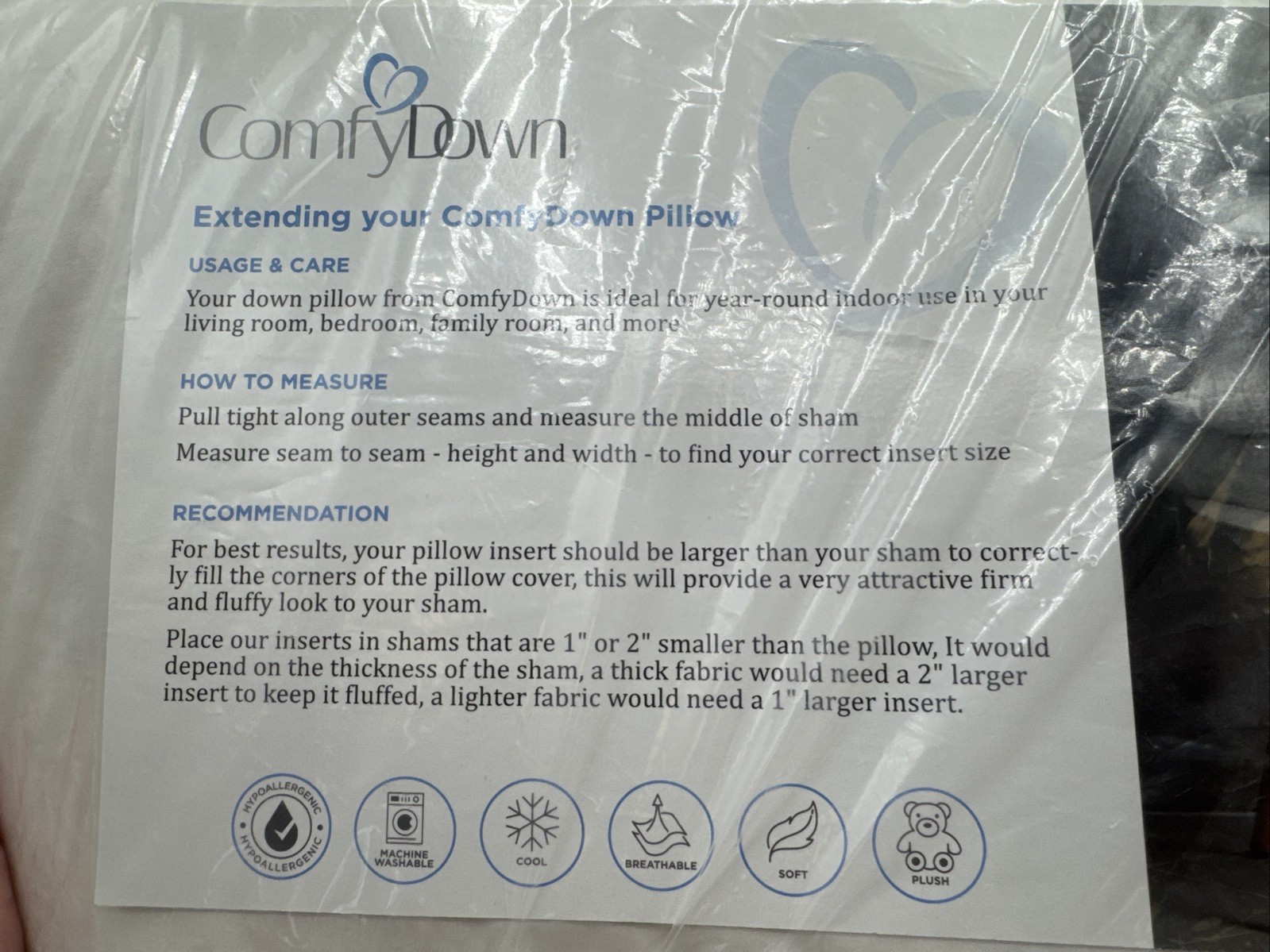 ComfyDown - Euro Square Pillow Insert For Sham, 22x22 inches, Down & Feather Mix gallery