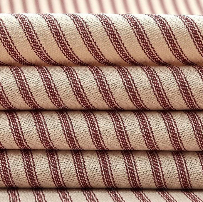 Red Ticking Stripe Table Runner Christmas Home Decor Centerpiece Vintage Linens gallery