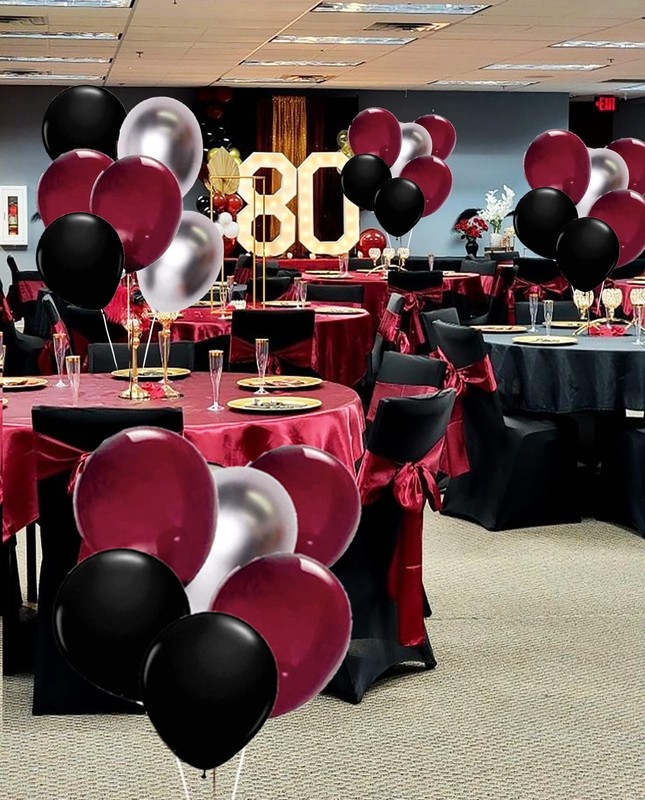 Graduation Decorations Maroon Black 2026/Burgundy Black Graduation Party Deco... gallery