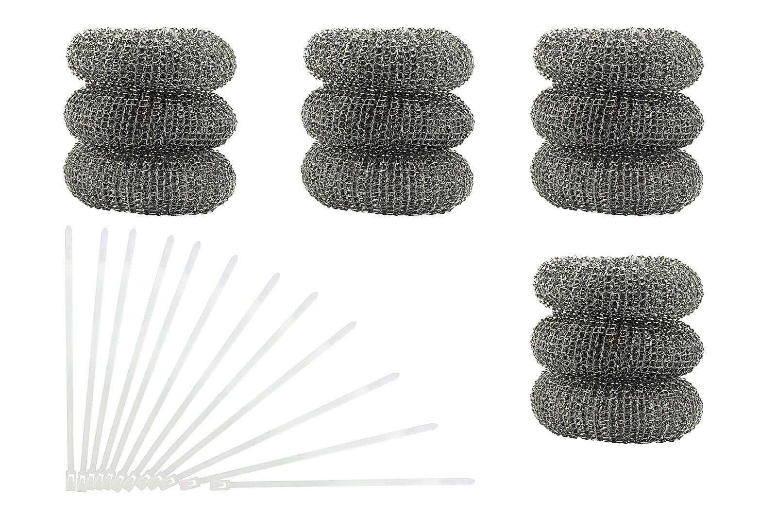 12 Pack Washing Machine Lint Traps Snare Filter Screen Stainless Steel Mesh Ties gallery