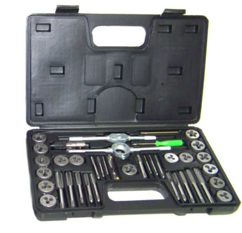 40pc Tap and Die Set Standard Thread Renewing Tapping Threading Chasing tool SAE gallery