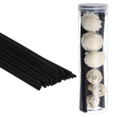 20CM/8″ Reed Diffuser Sticks Set, 50 Pack Stick with Decoration Bottle, Black