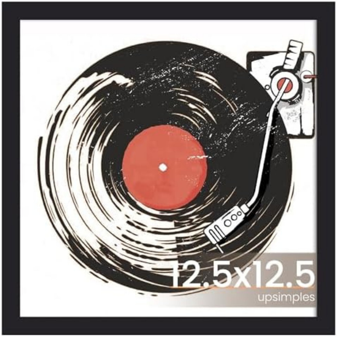 Vinyl Frame Record Frames for the Wall Display Album Covers, Wood 12.5x12.5 gallery