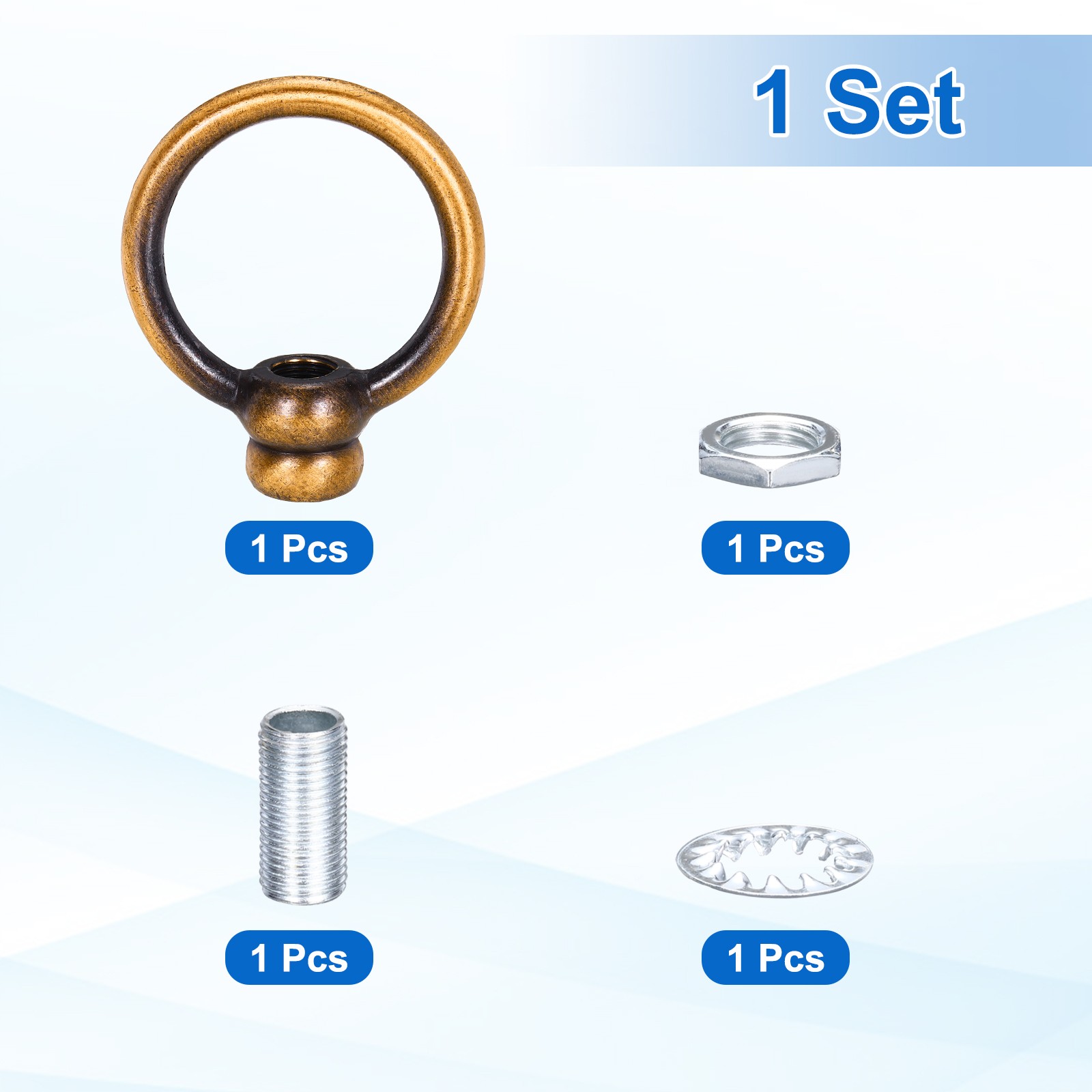 8kg M10 2x2.3" Thread Lifting Eye Nut Holder Hook Ring Gold Copper gallery