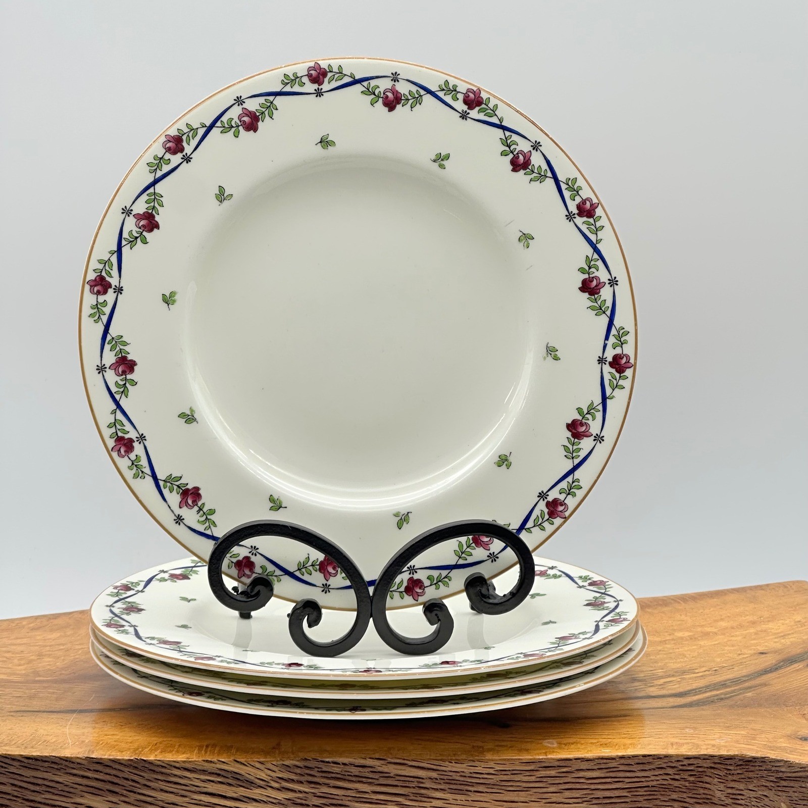 Royal Worcester England The Riga Jones McDuffee Stratton Salad Plates Set of 4 gallery