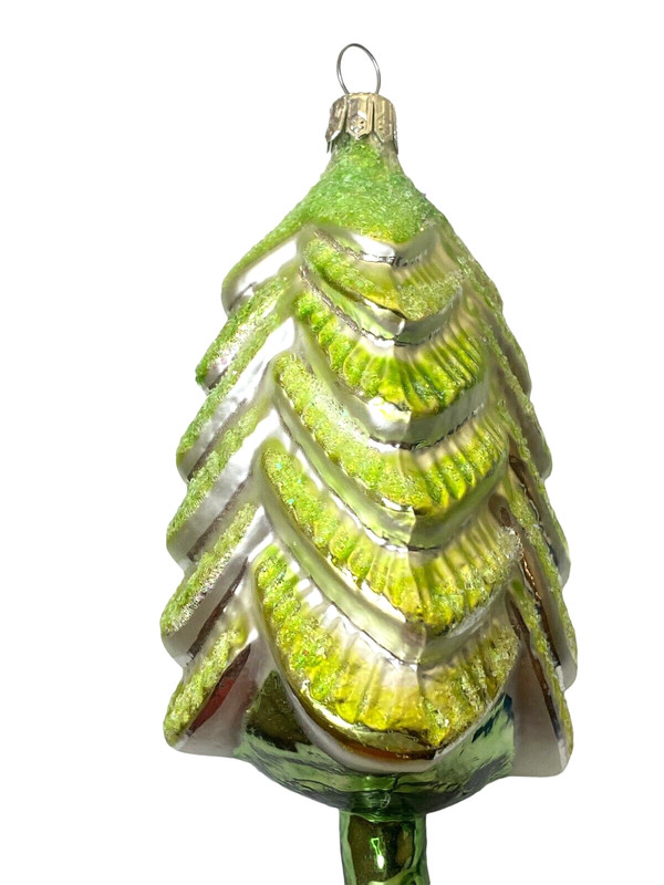 CHRISTOPHER RADKO SIGNED 93 Classic Christmas Tree Blown Painted Glass Ornament gallery