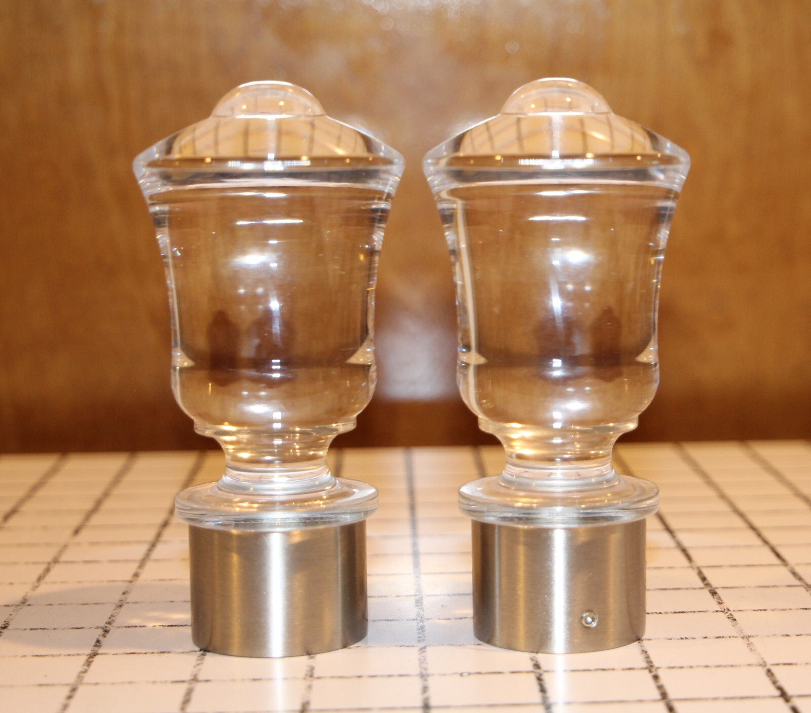 Houles Drapery Rod Finial Clear Acrylic & Chrome Finish for 1.5" rod gallery