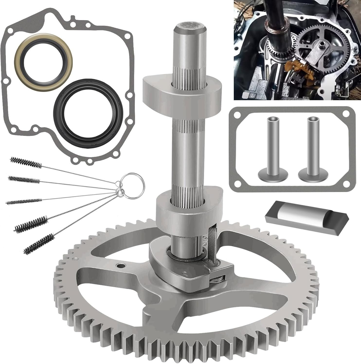 Camshaft - for Briggs & Stratton Cam Kit with Oil Seal Ring and Crankcase Gasket gallery
