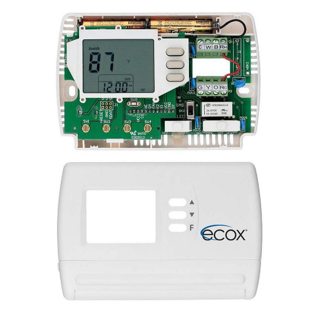 ecox Single Stage Thermostat, Non-Programmable, Cooling and Heating, 24 Volts or gallery