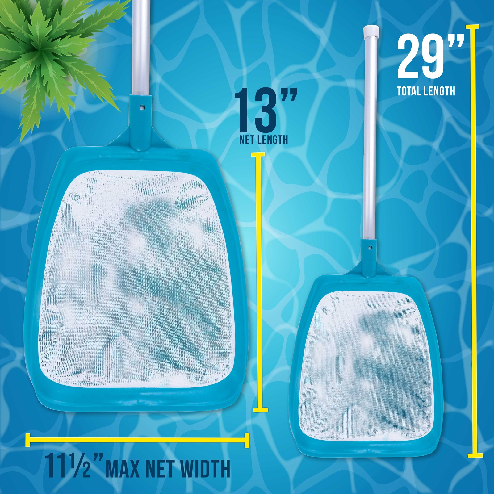 U.S. Pool Supply Spa, Hot Tub, Pool Hand Leaf Skimmer Net, 17" Pole - Ultra Fine gallery