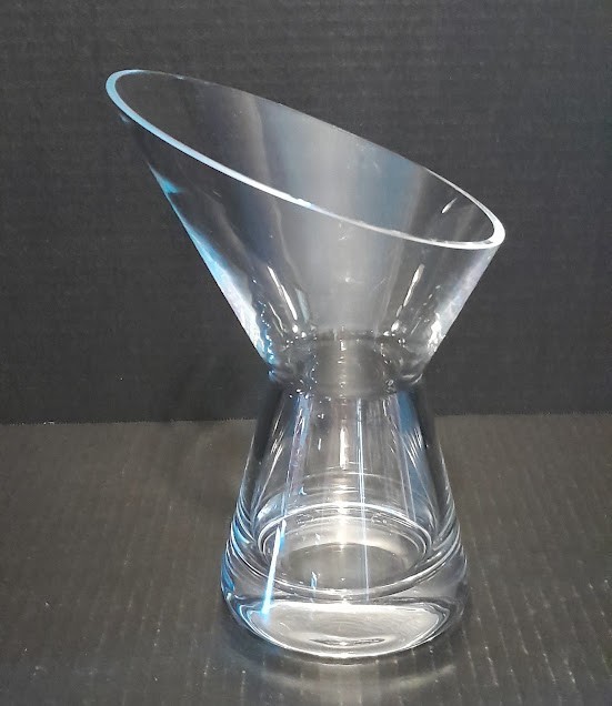 IVV Handmade Blown Glass Vase Slanted Top Italy gallery