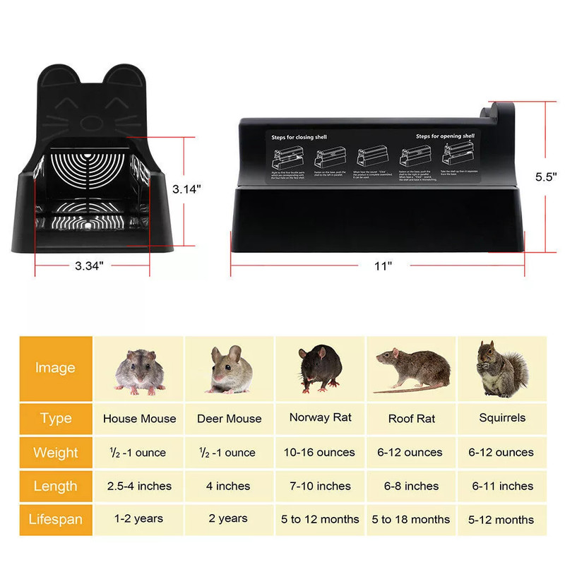 Electronic Mouse Trap Victor Control Rat Killer Pest Electric Rodent Zapper US gallery