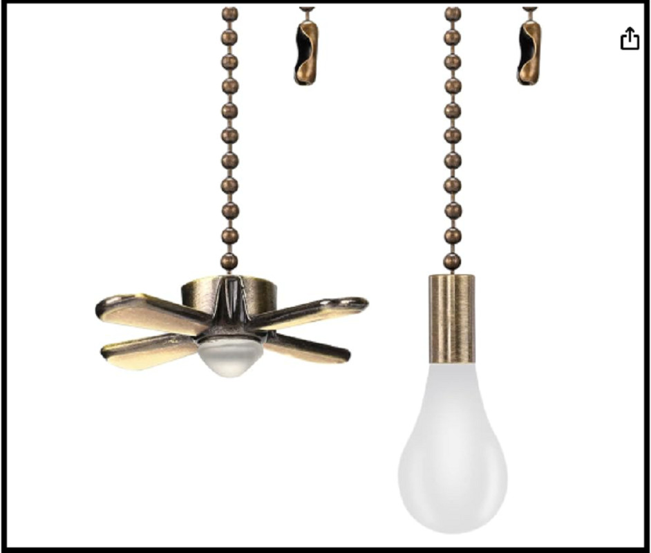 Ceiling Fan Pull Extension Chain with Recognizable Fan and Bulb Cord,... gallery