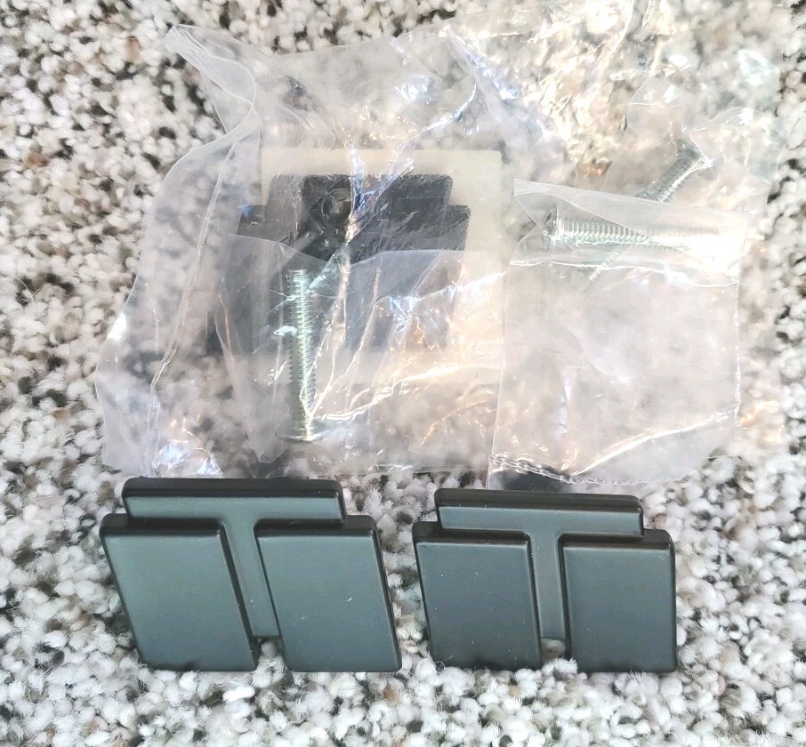Lot 3 Black Metal Drawer Knobs Pulls 3-retangle Modern Geometric 1 3/8"