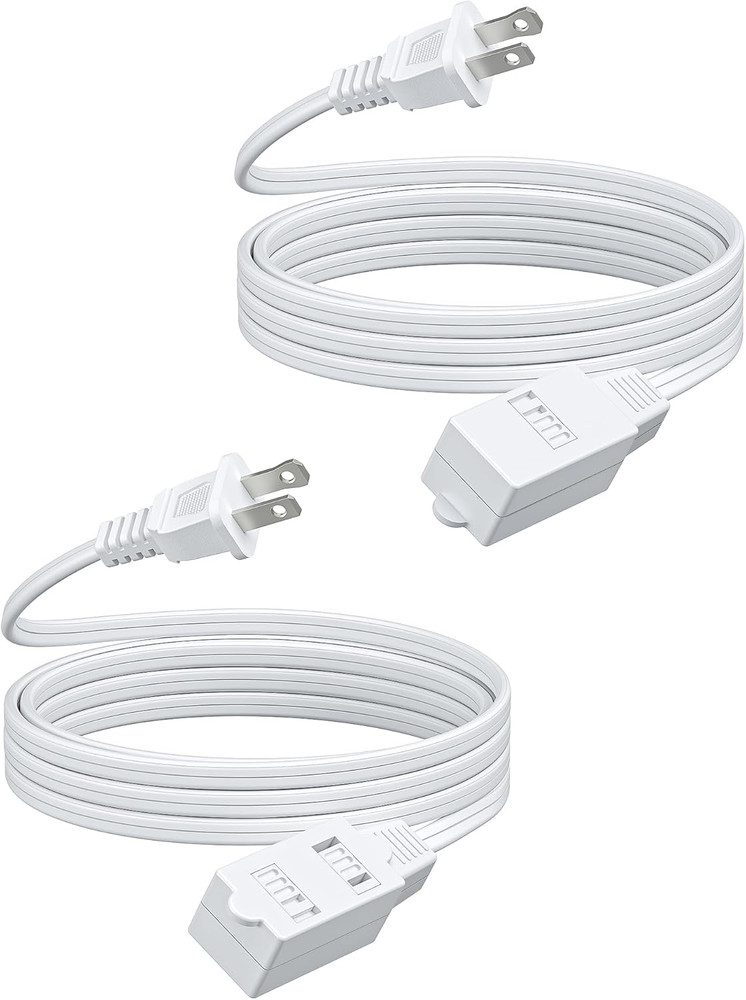 DEWENWILS 10FT Extension Cord, 2 Prong Extension Cord 3 Outlet 13A/125V/1625W