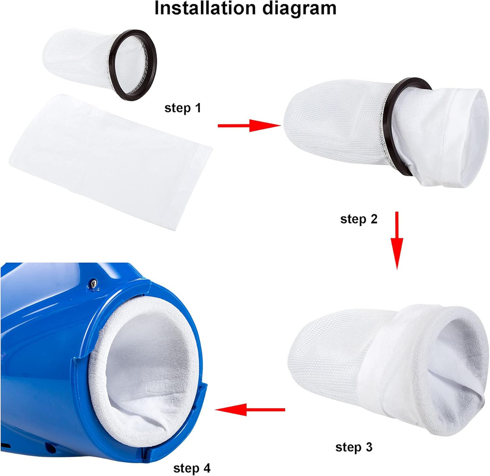 Handheld Pool Vacuum Cleaner Micro Filter Bag, Compatible with Water Tech Poo...