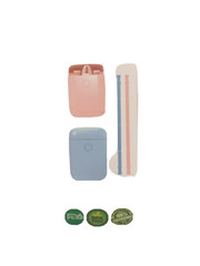 2 Pack Reusable Collapsible Silicone Straws | BPA Free, FDA Approved grey blue