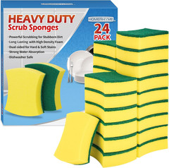 Heavy Duty Scrub Sponges 24 Pack, Double-Side Design, Long-Lasting Kitchen Spong