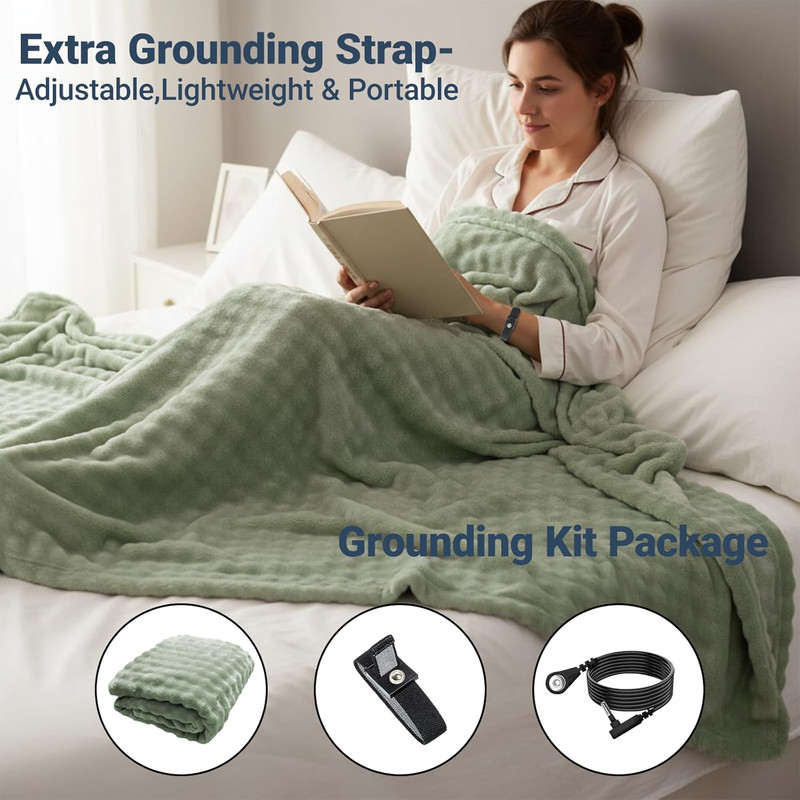 Grounding Blanket Grounding Sheets Queen, Grounding Throw for Improved Sleep, Re gallery