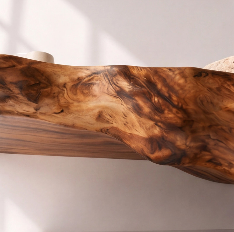 Bathroom Vanity Modern Rustic Solid Wood Live Edge Floating Sink CounterBathroom gallery