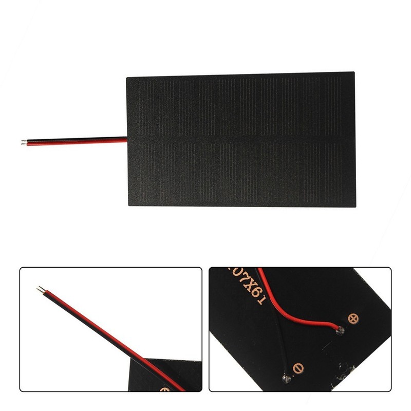 Compact 2 X 1W5V Solar Panel Set for DIY Use with Wire to Charge 3 7V5V Battery gallery