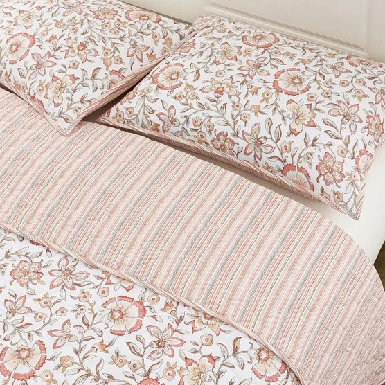 Caro Home Manda Cotton Reversible 3‑Piece Quilt Set – King Size Bedding New gallery