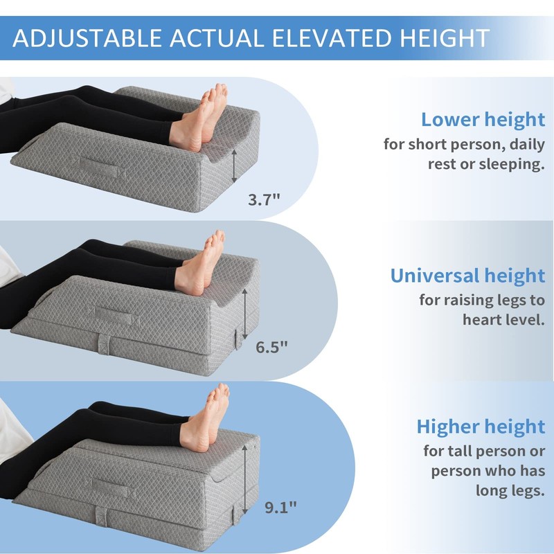 Kingpavonini Adjustable Leg Elevation Pillows For Swelling After Surgery gallery