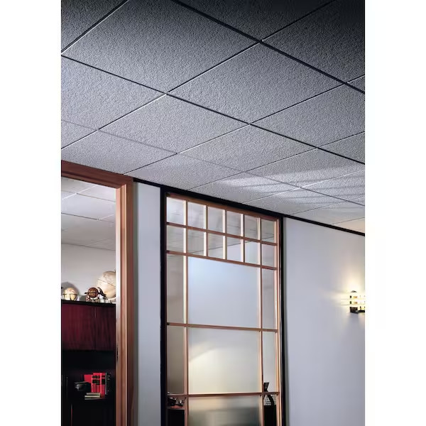 2X2 Ft. Radar Basic White Square Edge Lay-In Ceiling Tile Case of 4 (16 Sq. Ft.) gallery