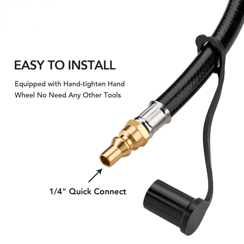12 FT Propane 1/4" Quick Connect Hose for RV to Gas Grill with 1LB Brass Adapter gallery