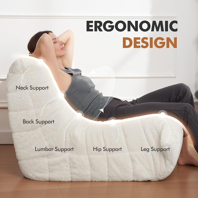 Ergonomic High-Density Memory Foam Bean Bag Chair Gaming Reading Relaxing New gallery