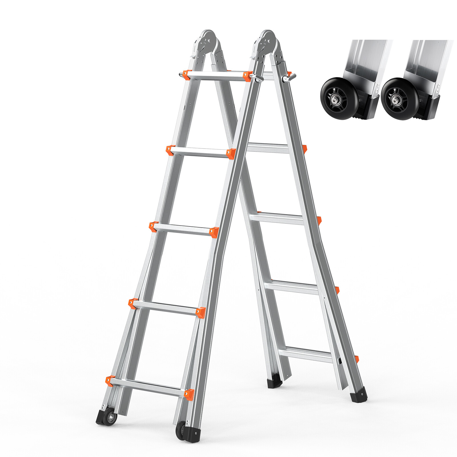 Telescoping Ladder A Frame 16.7 FT Extension Multi-Function for Homework gallery