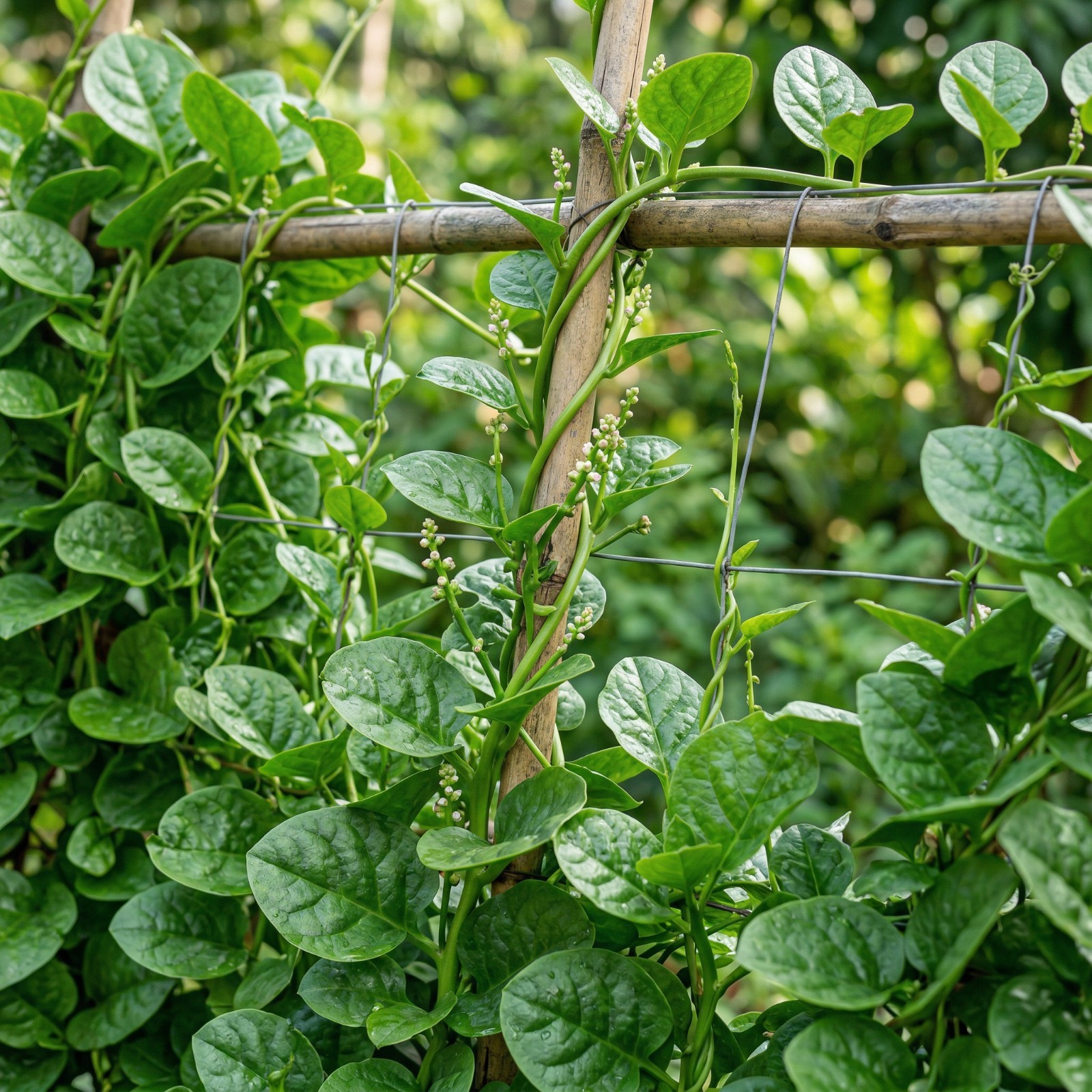 Malabar Spinach GREEN VINES SUPREME Seeds Heat Loving Climbing Vine Heirloom! gallery