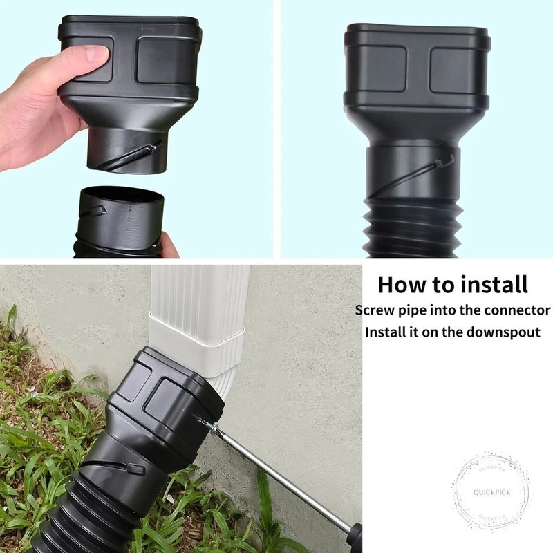 7ft Long Gutter Downspout Extensions, 3.1" OD Downspout Extender Drainage Pipe gallery