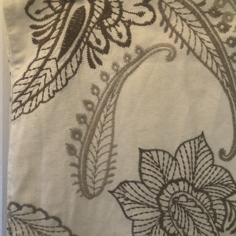 Pottery Barn Table Runner Crewel Embroidered Linen 70”x 18” Thanksgiving gallery