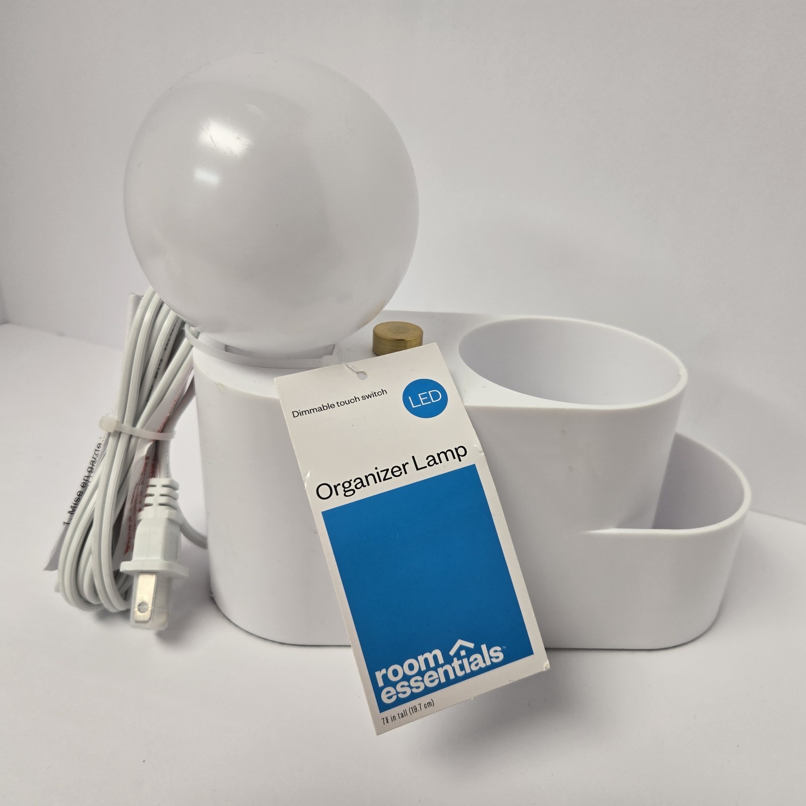 NEW Orb Light Organizer- Touch Table Lamp - Room Essentials™ Clean White gallery