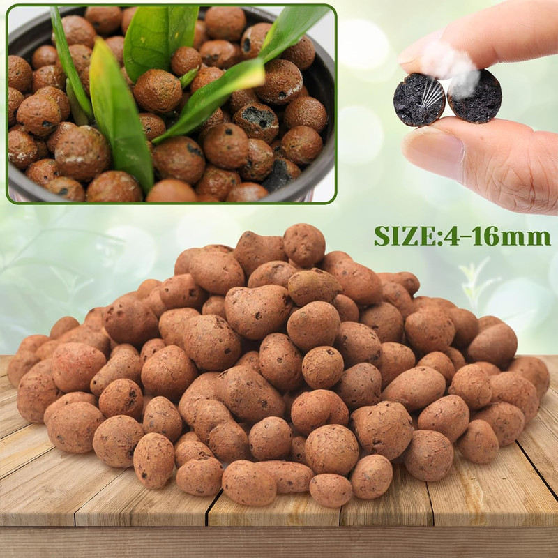 2 LB Natural Expanded Clay Pebbles for Plants 4Mm-16Mm Clay Balls 100% Organic H gallery