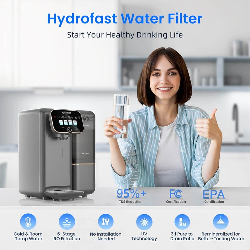 Hydrofast C100 Countertop Reverse Osmosis Water Filter System,6 Stage Filtration gallery