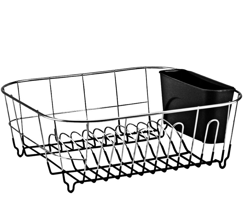 Kitchen Steel Over Sink Dish Drying Rack with Cutlery Holder Drainer Organizer gallery