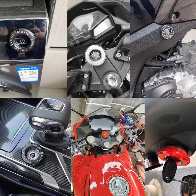 Universal Push Start Button Cover for Cars and Motorcycles Interior Accessory gallery